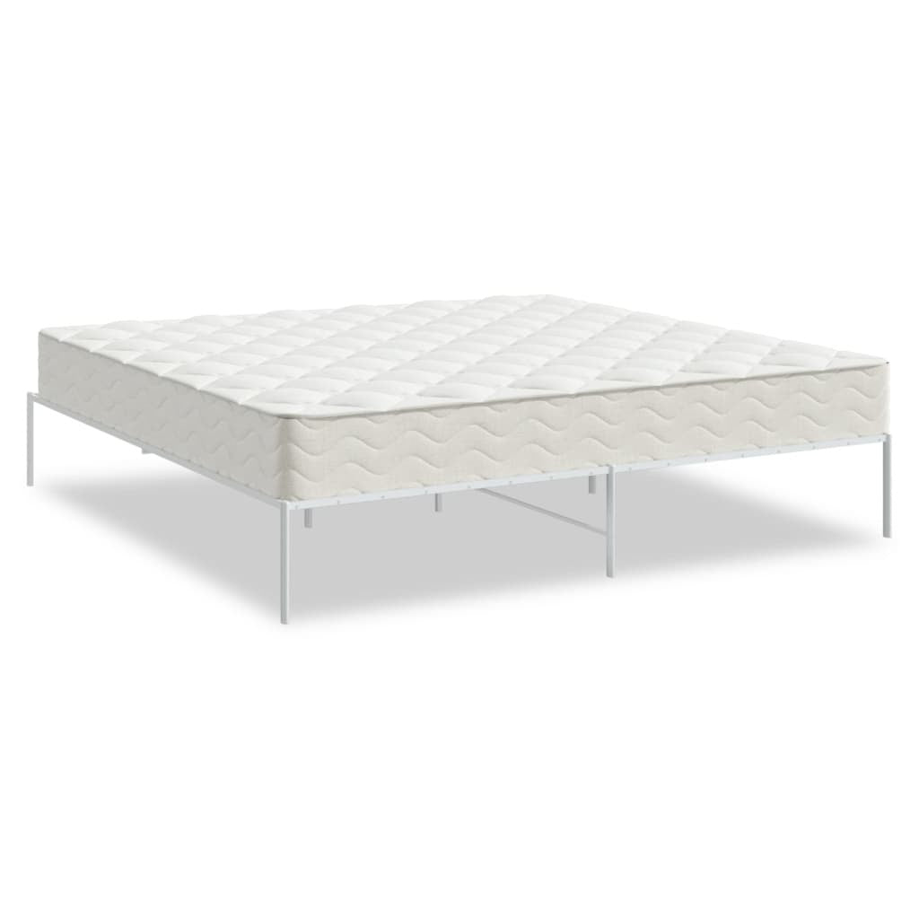 Metal Bed Frame White 193x203 cm