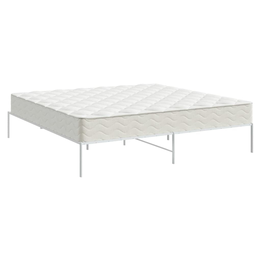Metal Bed Frame White 193x203 cm