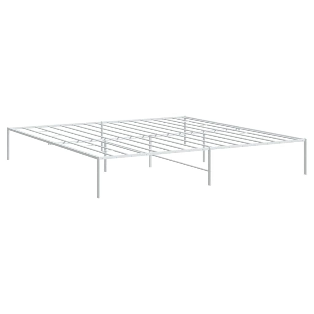 Metal Bed Frame White 193x203 cm