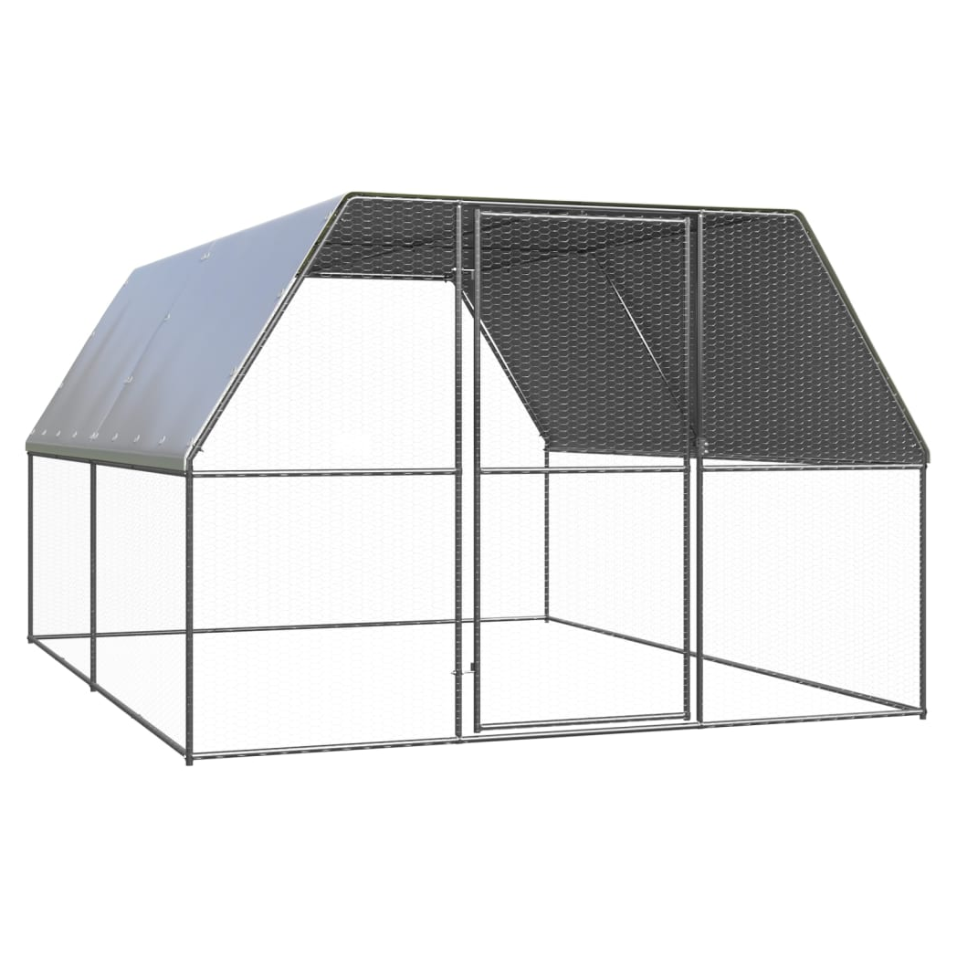 Outdoor Chicken Cage 3x4x2 m Galvanised Steel