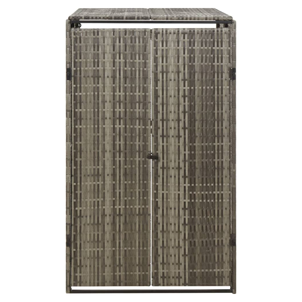 Single Wheelie Bin Shed Grey 70x80x117 cm Poly Rattan