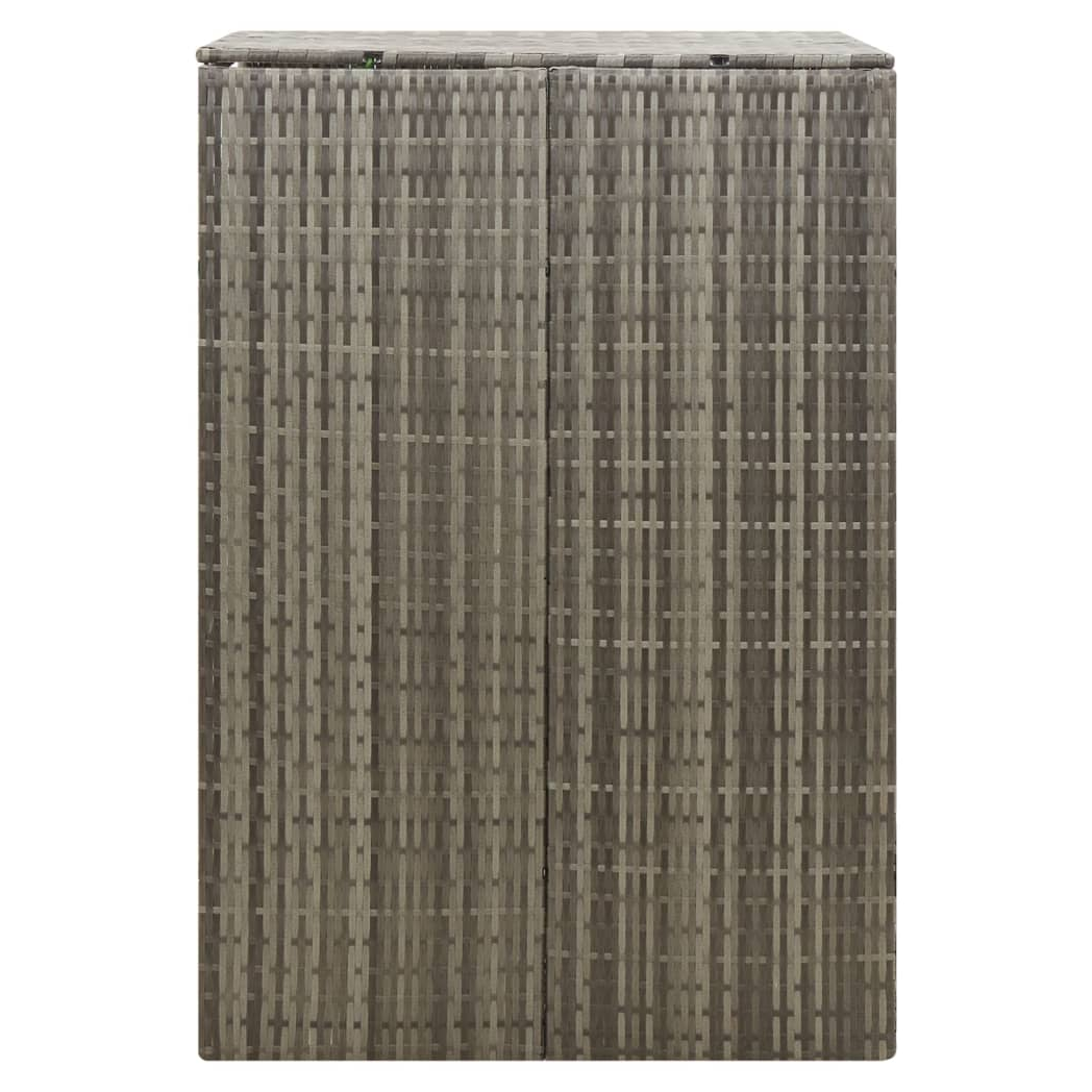 Single Wheelie Bin Shed Grey 70x80x117 cm Poly Rattan