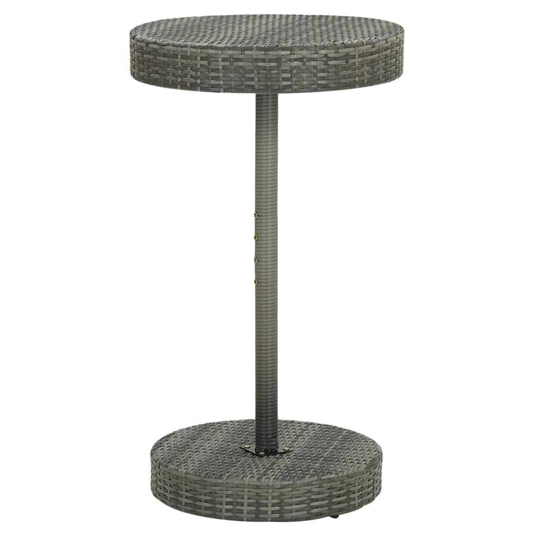 3 Piece Garden Bar Set Grey Poly Rattan&Solid Wood Acacia