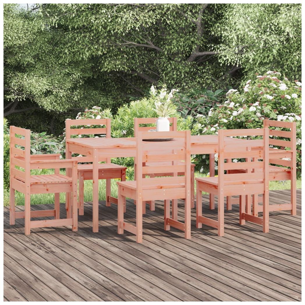 7 Piece Garden Dining Set Solid Wood Douglas