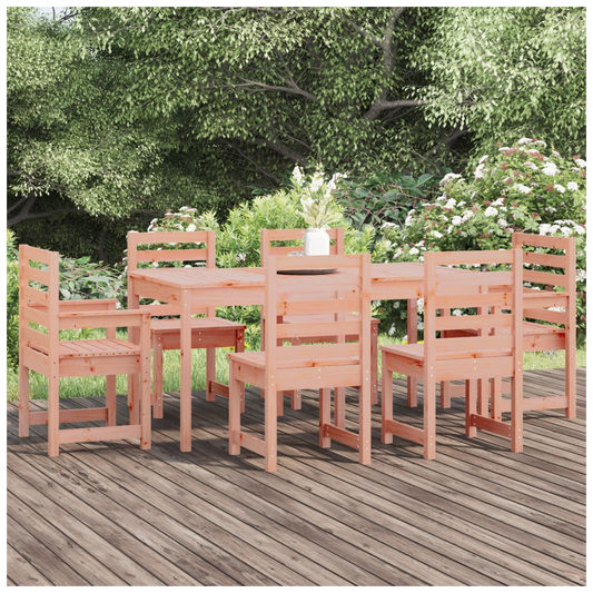 7 Piece Garden Dining Set Solid Wood Douglas