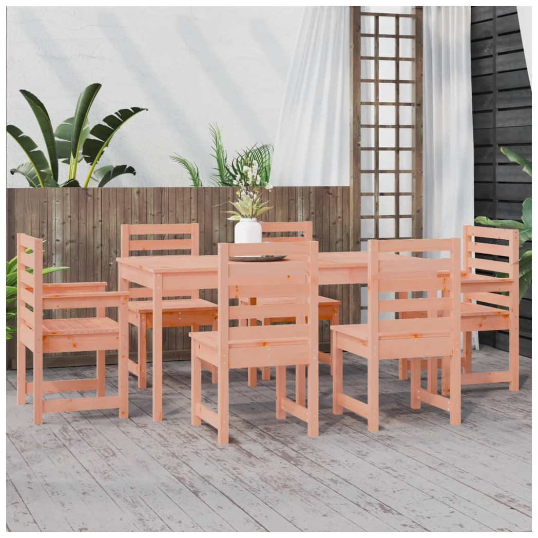 7 Piece Garden Dining Set Solid Wood Douglas