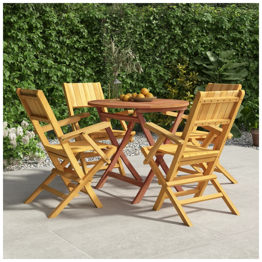 5 Piece Garden Dining Set Solid Wood Teak