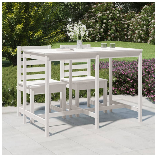 Garden Table White 159.5x82.5x110 cm Solid Wood Pine