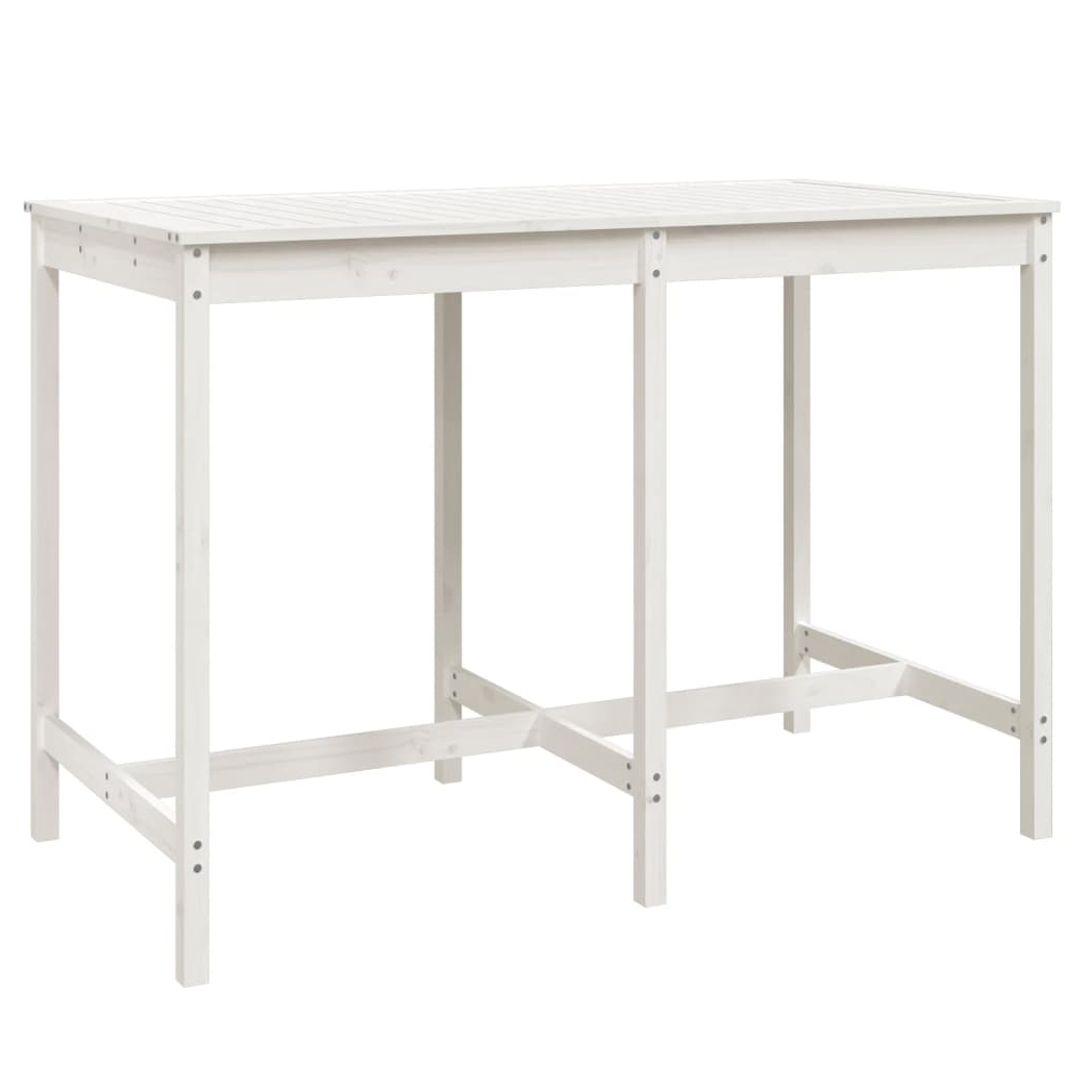 Garden Table White 159.5x82.5x110 cm Solid Wood Pine