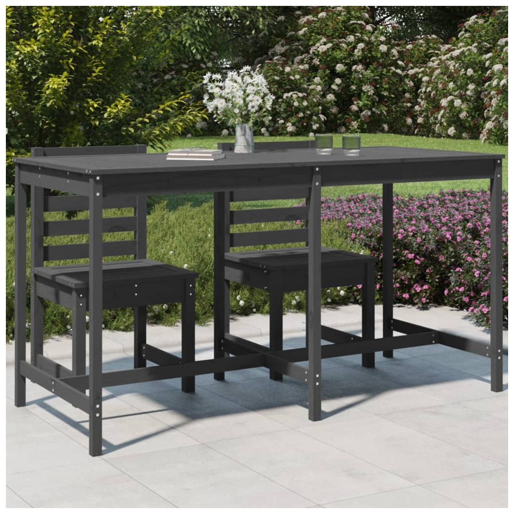 Garden Table Grey 203.5x90x110 cm Solid Wood Pine
