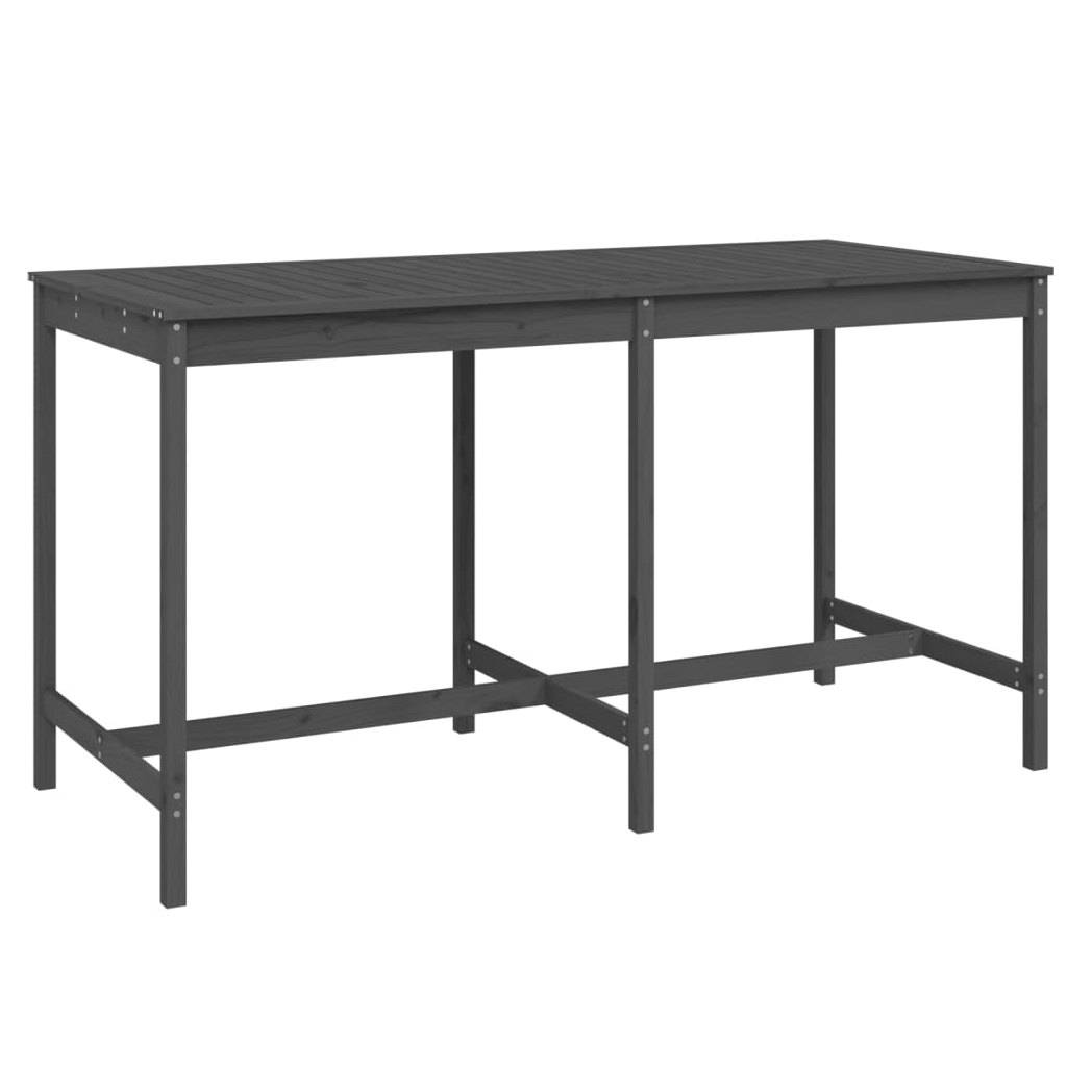 Garden Table Grey 203.5x90x110 cm Solid Wood Pine