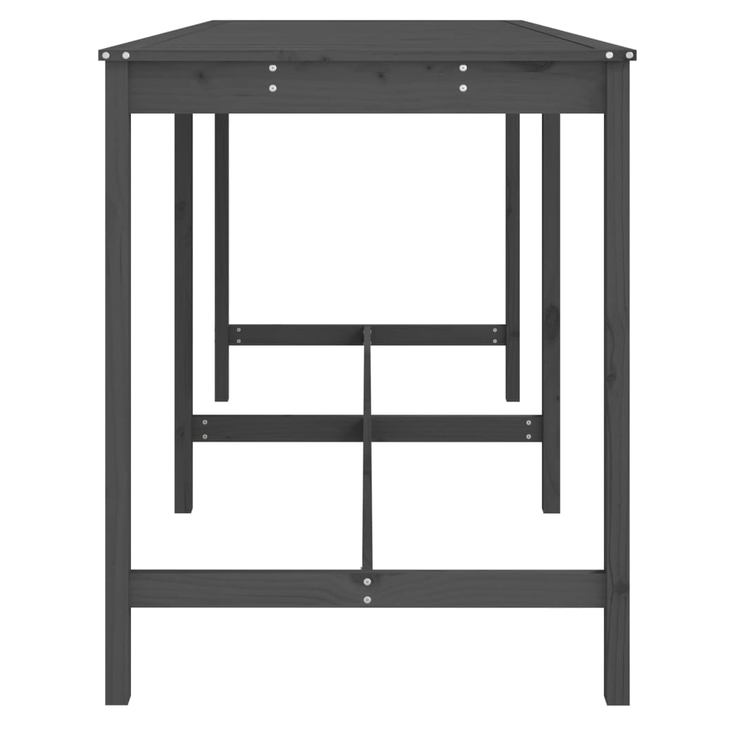 Garden Table Grey 203.5x90x110 cm Solid Wood Pine