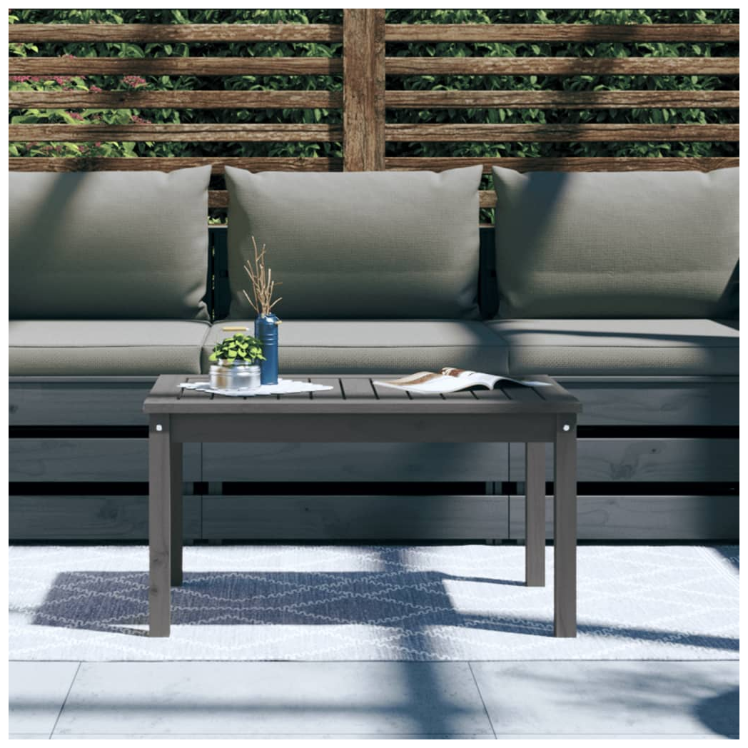 Garden Table Grey 82.5x50.5x45 cm Solid Wood Pine