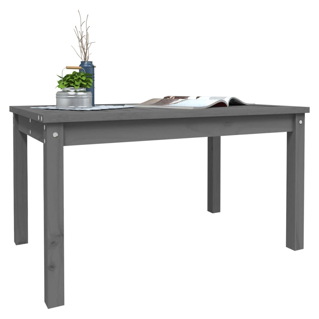 Garden Table Grey 82.5x50.5x45 cm Solid Wood Pine
