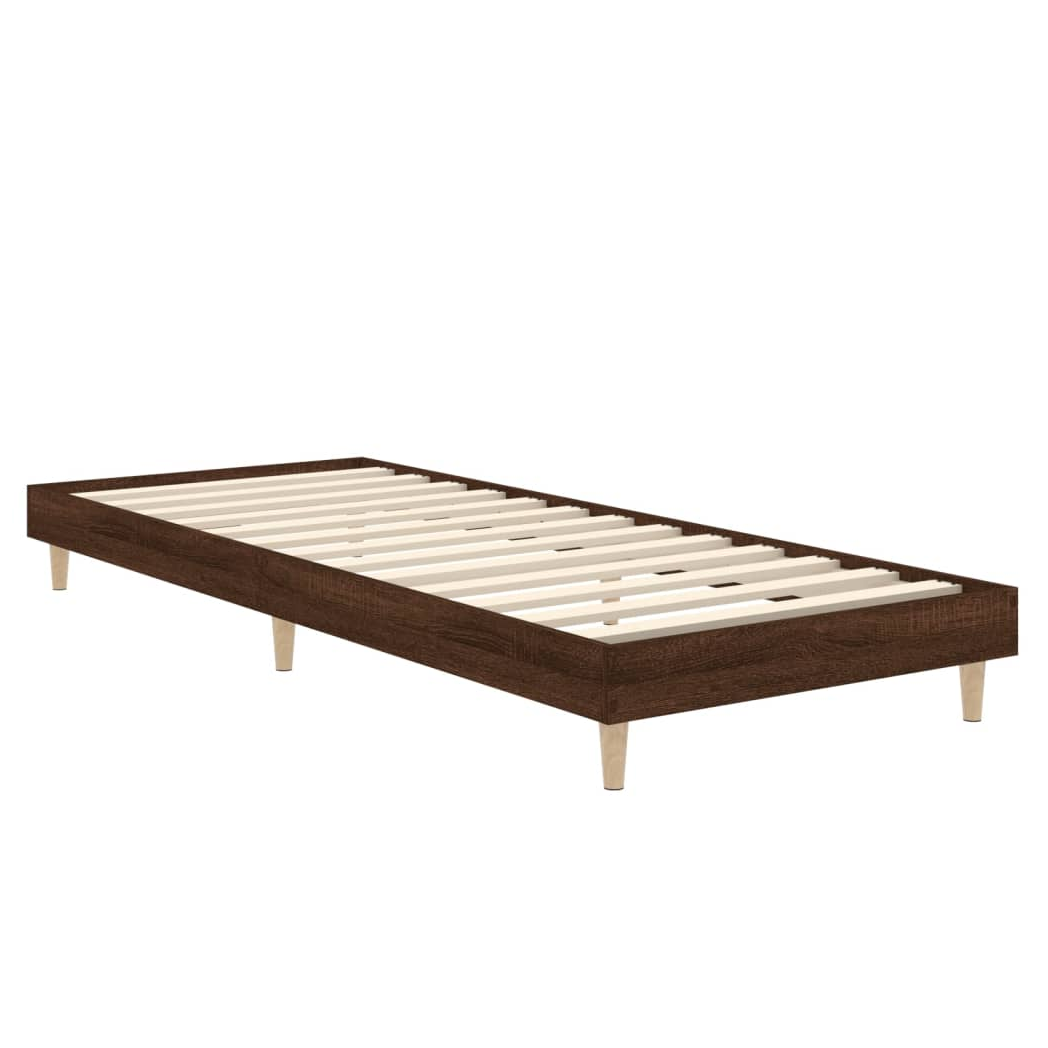 Bed Frame Brown Oak 75x190 cm Small Single Engineered Wood