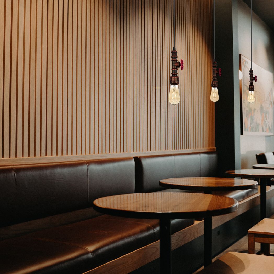 Vintage industrial Rustic Red metal pendant pipe light E27 adjustable cable