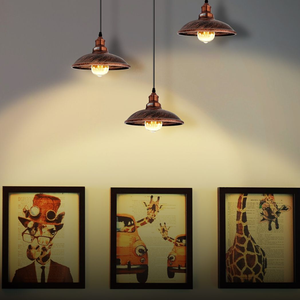 Industrial Vintage Kitchen Lights Chandelier Metal Shade Hanging E27 Pendant