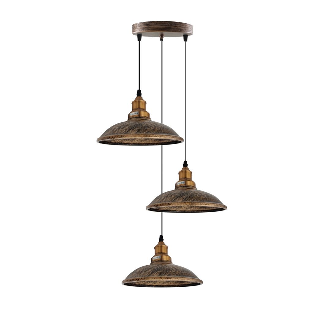 4 Head Vintage Industrial Brushed copper E27 Hanging Light Metal Pendant Lamp