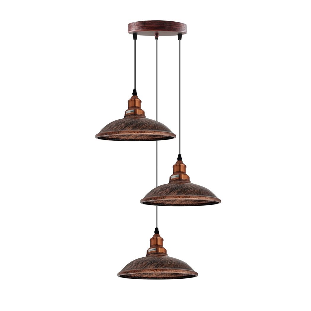 4 Head Vintage Industrial  Rustic red E27 Hanging Light Metal Pendant Lamp