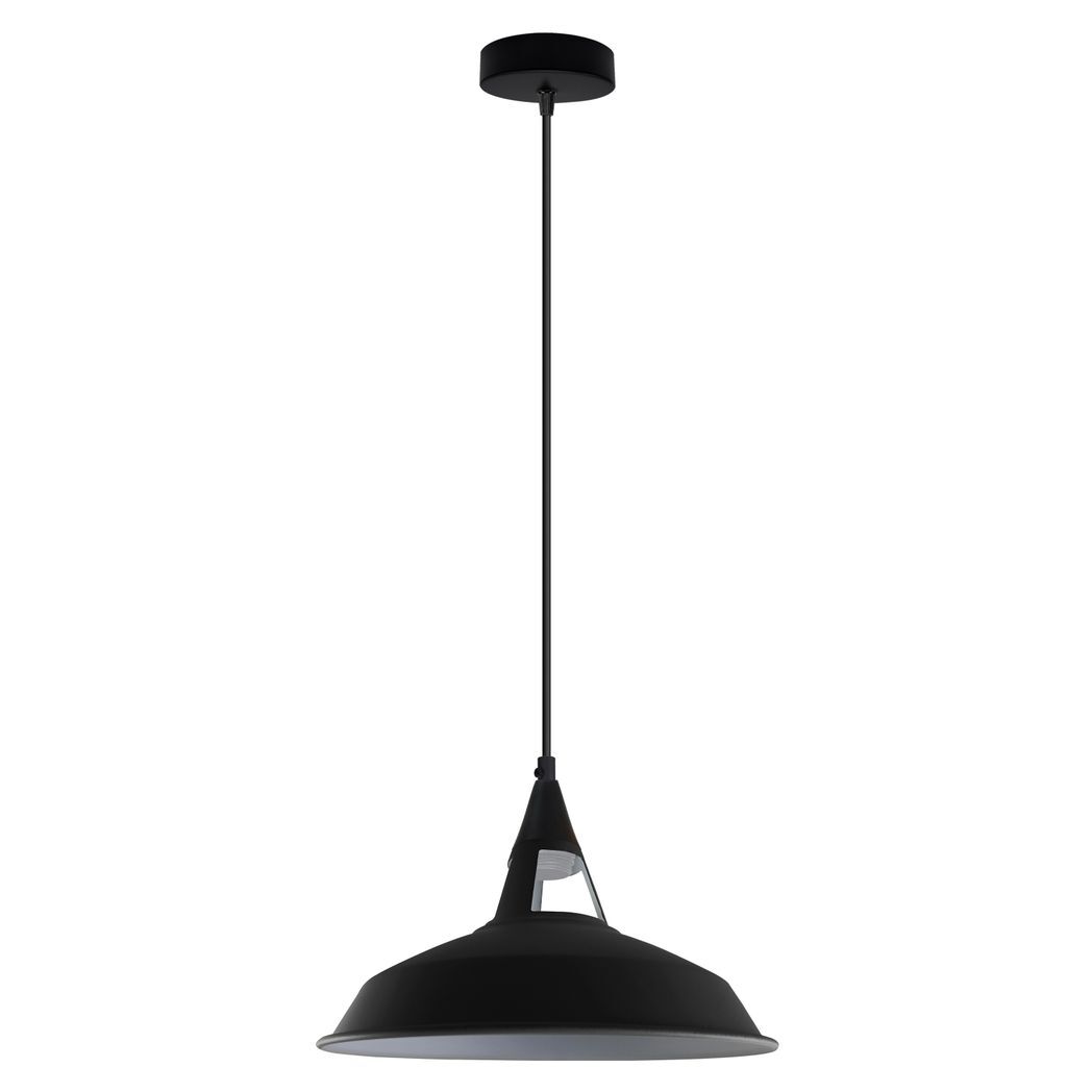 Vintage Industrial Retro Black Inner White Metal Pendant Lights UK E27 Holder