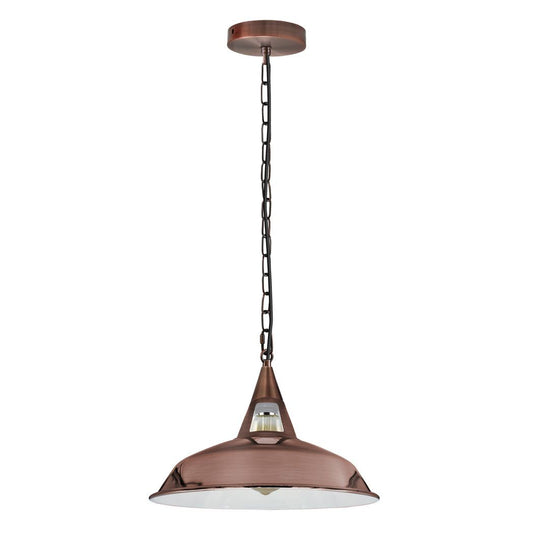 Vintage Industrial Copper Metal Ceiling Lamp Shade Pendant Lights, UK E28