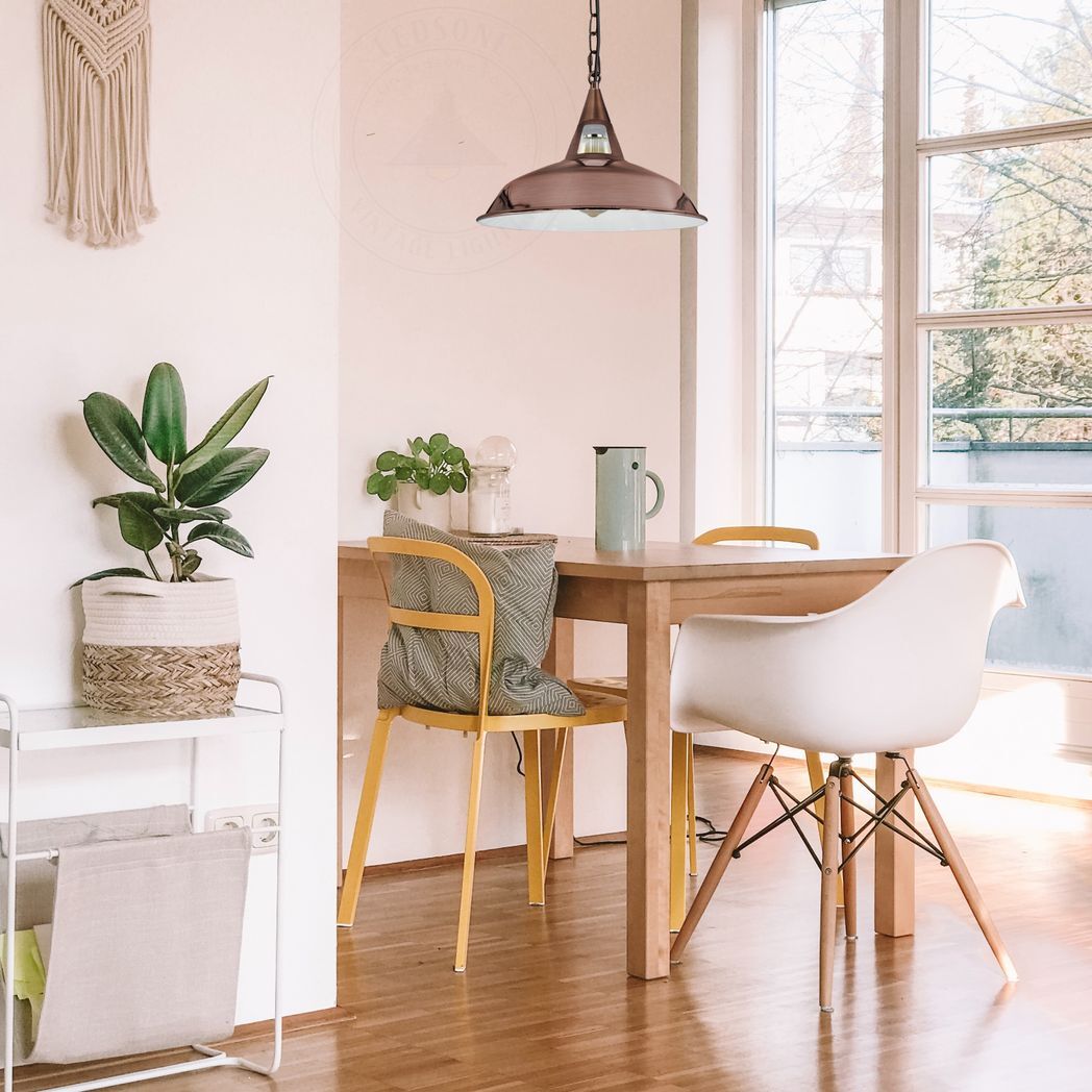 Vintage Industrial Copper Metal Ceiling Lamp Shade Pendant Lights, UK E28