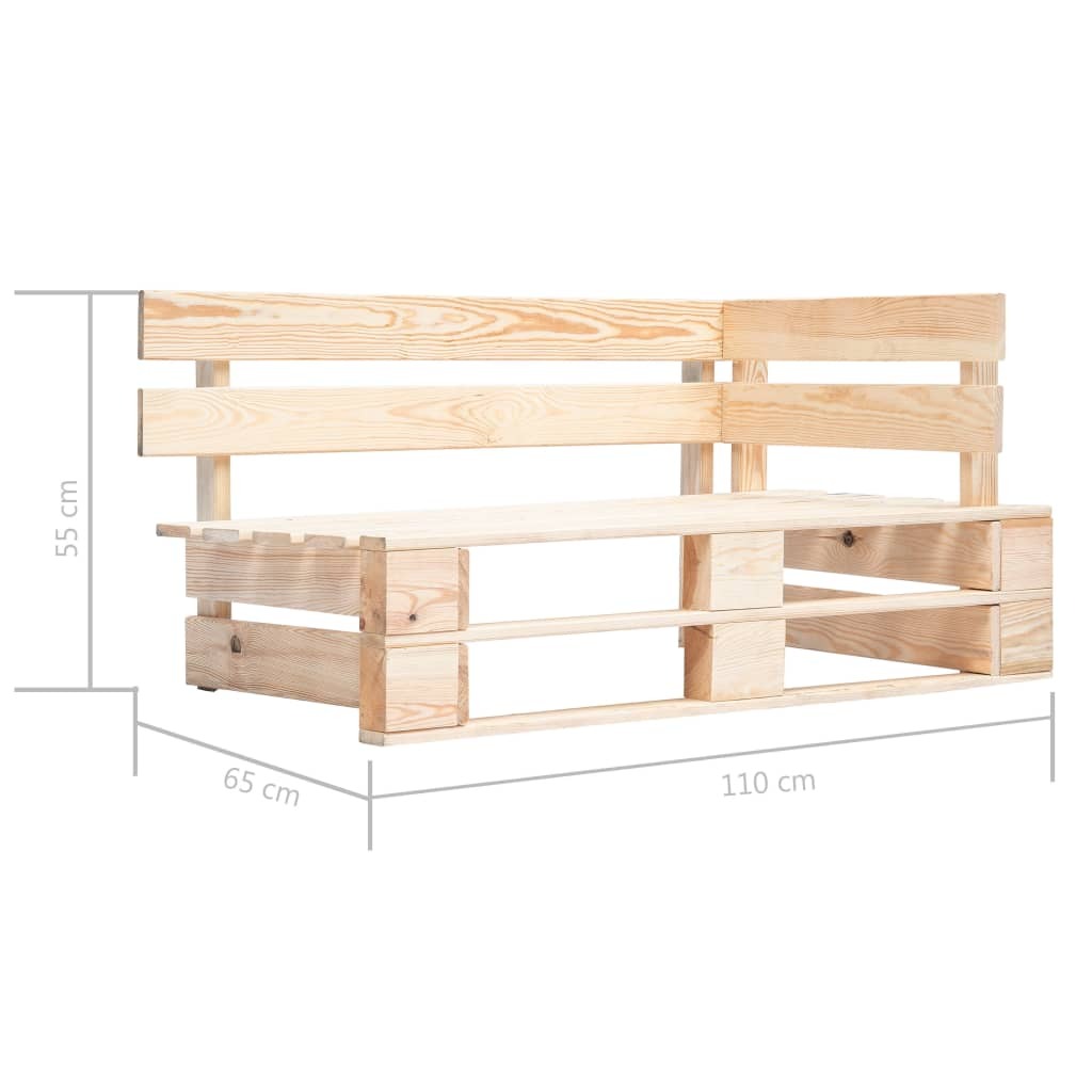 Garden Pallet Corner Bench Wood