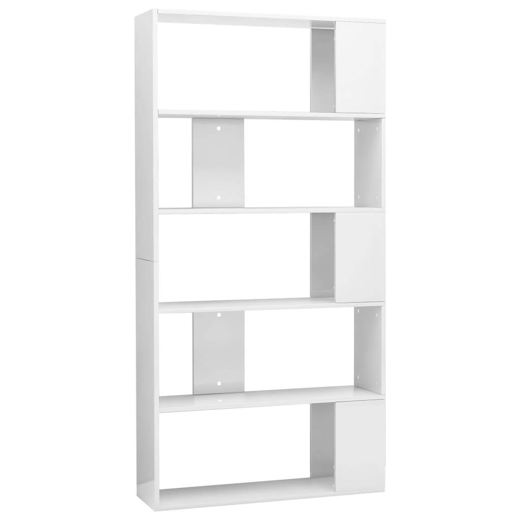 Book Cabinet/Room Divider High Gloss White 80x24x159 cm Engineered Wood