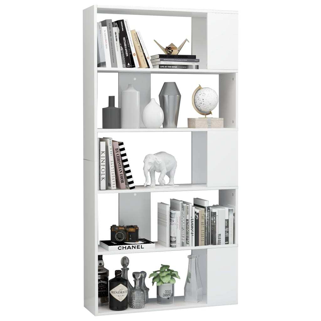 Book Cabinet/Room Divider High Gloss White 80x24x159 cm Engineered Wood