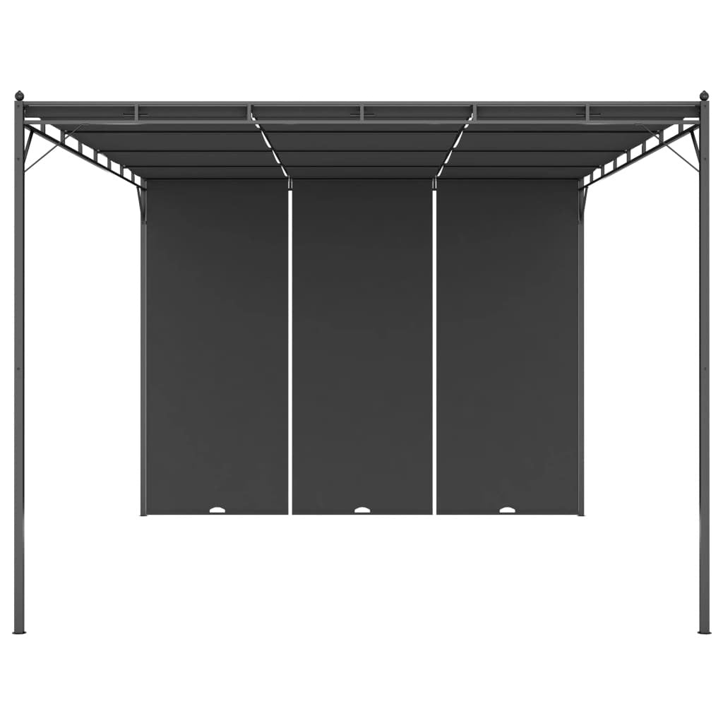 Garden Gazebo with Side Curtain 4x3x2.25 m Anthracite