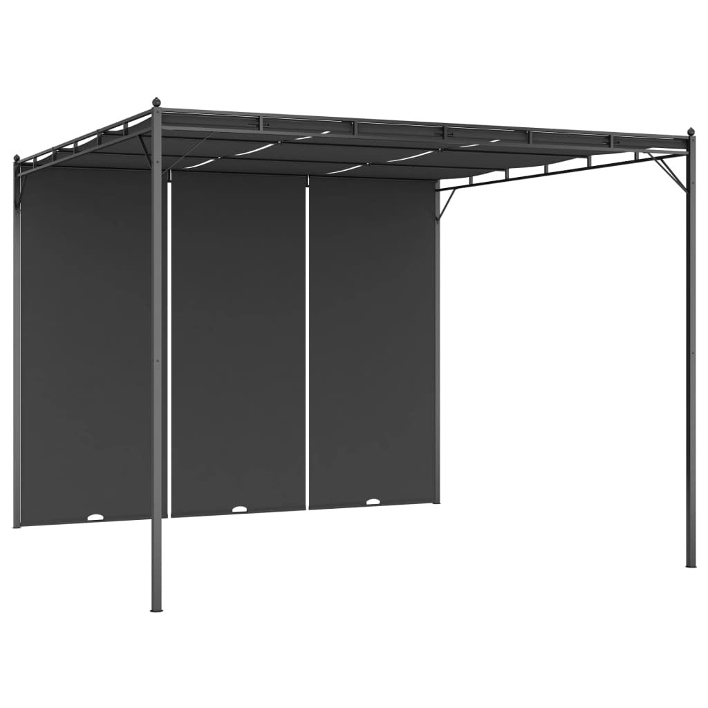 Garden Gazebo with Side Curtain 3x3x2.25 m Anthracite