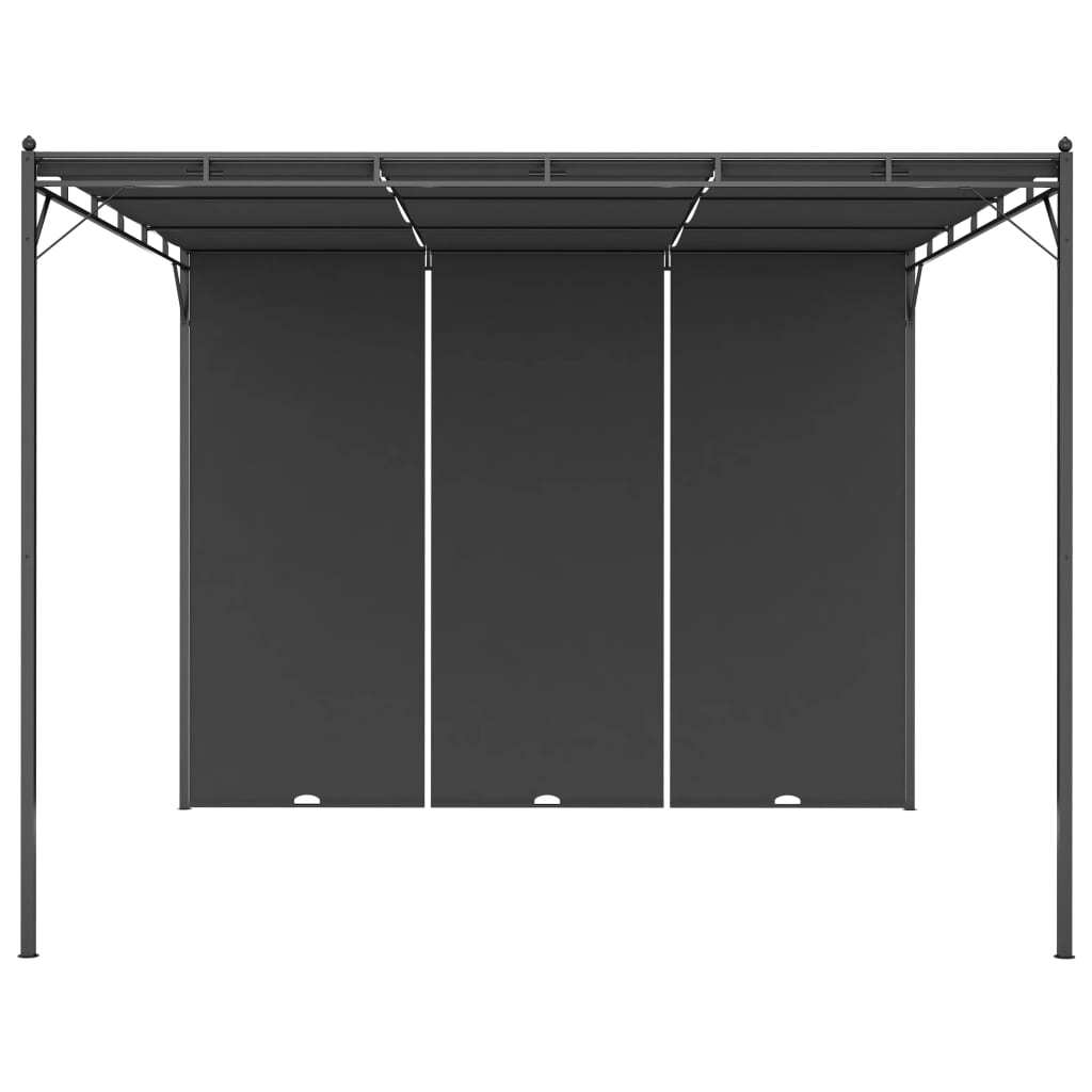 Garden Gazebo with Side Curtain 3x3x2.25 m Anthracite