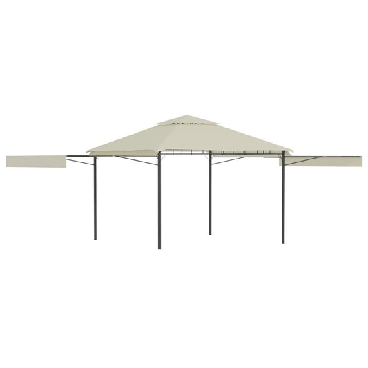 Gazebo with Double Extended Roofs 3x3x2.75 m Cream 180 g/m