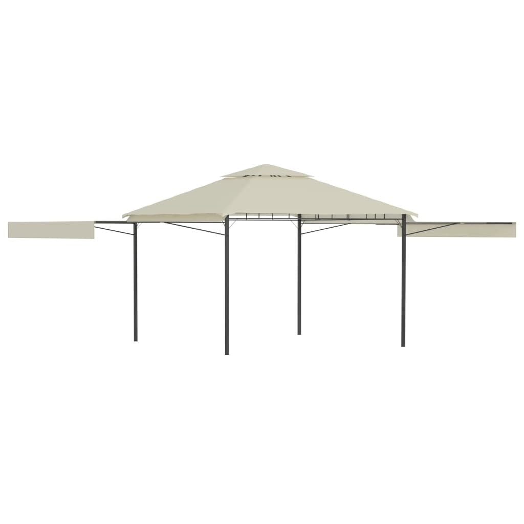 Gazebo with Double Extended Roofs 3x3x2.75 m Cream 180 g/m