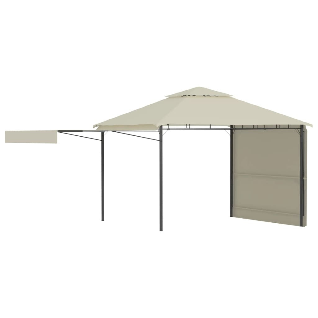 Gazebo with Double Extended Roofs 3x3x2.75 m Cream 180 g/m