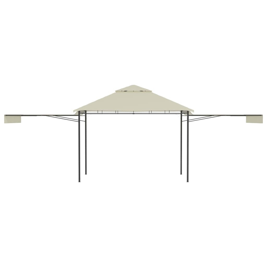 Gazebo with Double Extended Roofs 3x3x2.75 m Cream 180 g/m