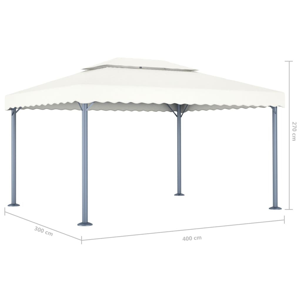 Gazebo 400x300 cm Cream Aluminium