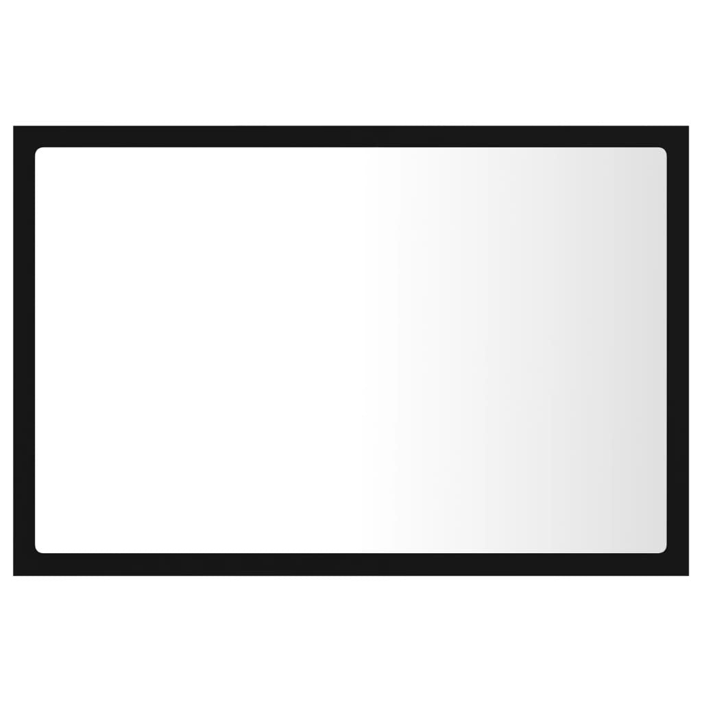 LED Bathroom Mirror Black 60x8.5x37 cm Acrylic