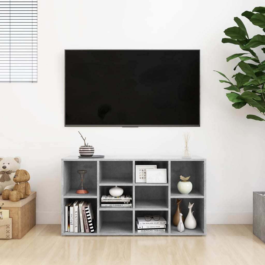 Shoe Bench Concrete Grey 103x30x54.5 cm Engineered Wood