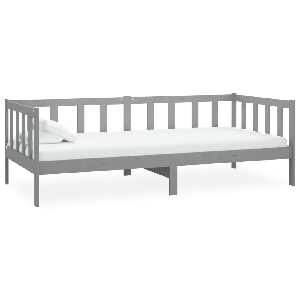 Day Bed Grey Solid Pinewood 90x200 cm