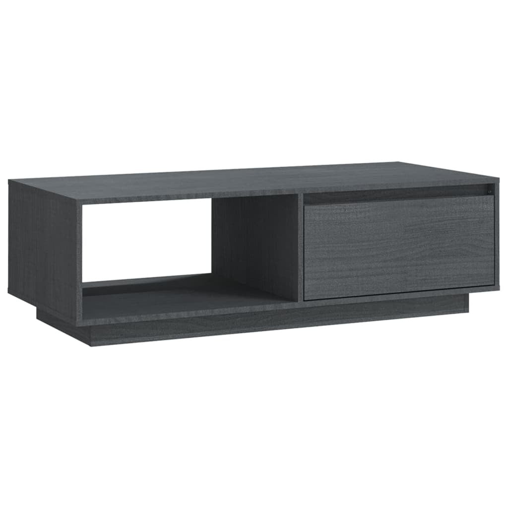 Coffee Table Grey 110x50x33.5 cm Solid Pinewood
