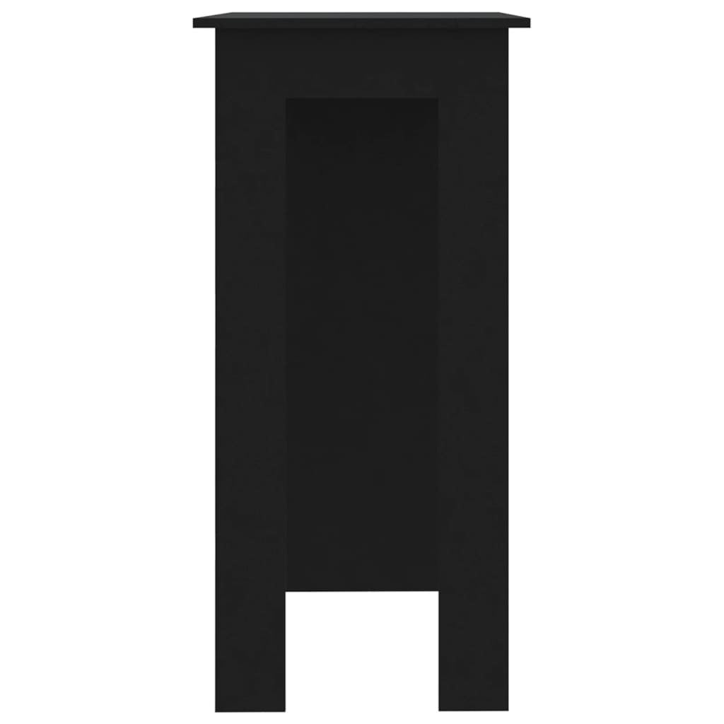 Bar Table with Shelf Black 102x50x103.5 cm Engineered Wood