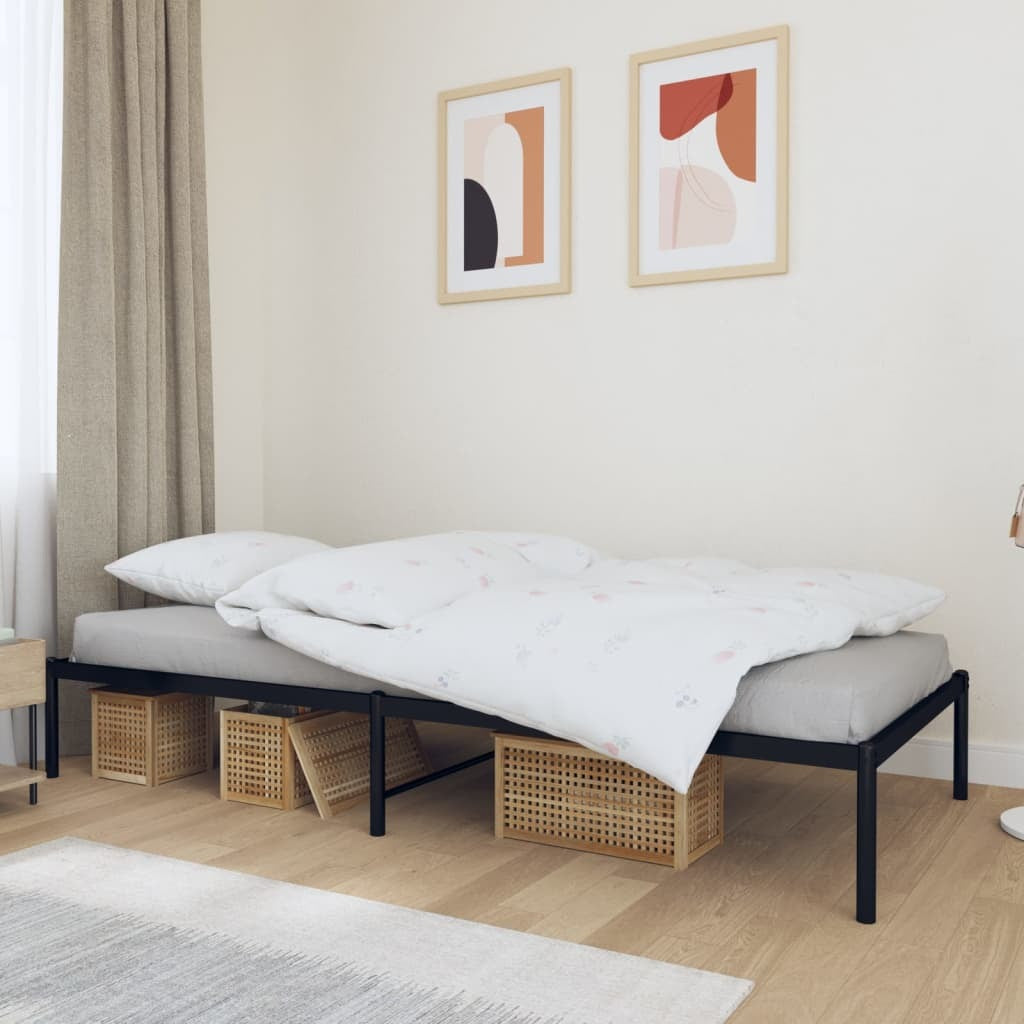 Metal Bed Frame Black 90x200 cm