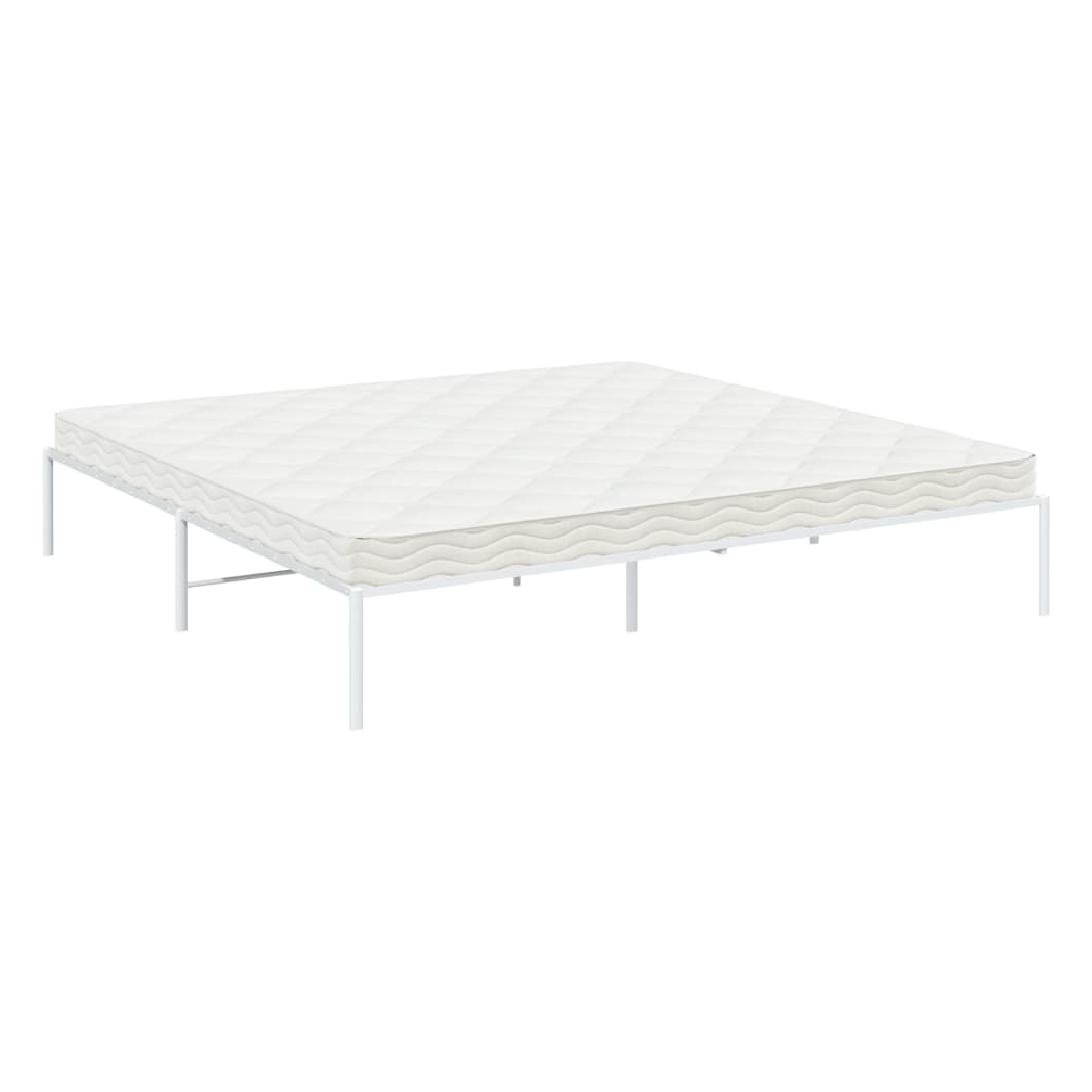 Metal Bed Frame White 200x200 cm