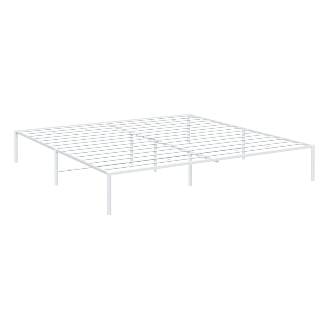 Metal Bed Frame White 200x200 cm