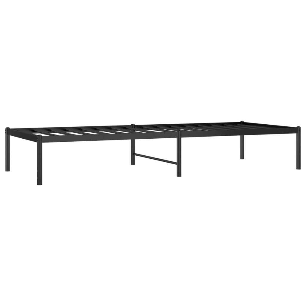 Metal Bed Frame Black 75x190 cm Small Single