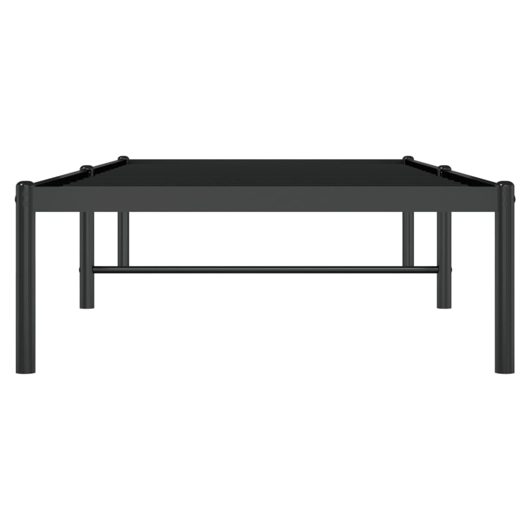 Metal Bed Frame Black 75x190 cm Small Single