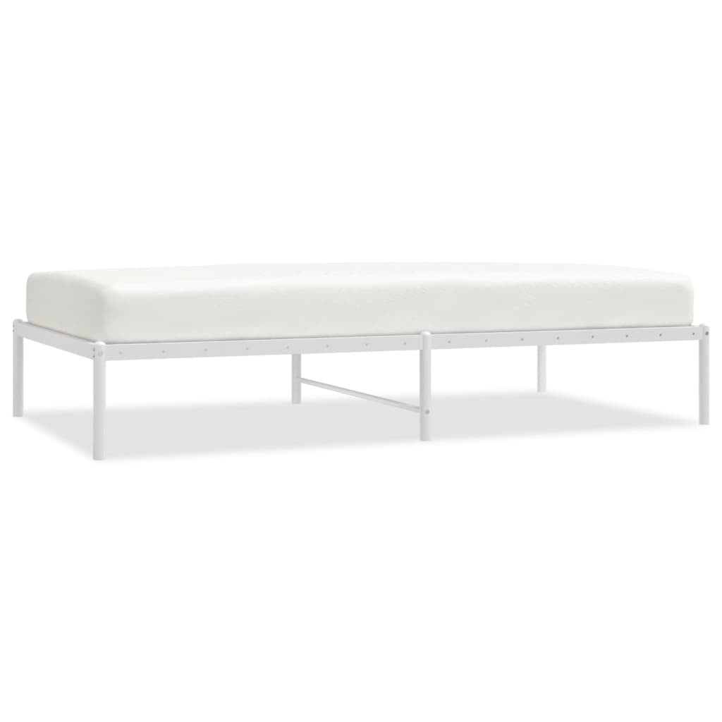 Metal Bed Frame White 100x190 cm