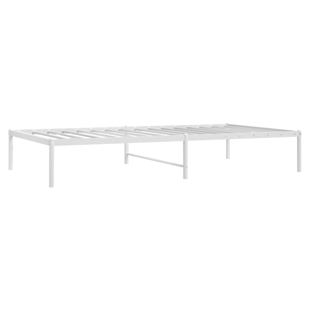Metal Bed Frame White 100x190 cm