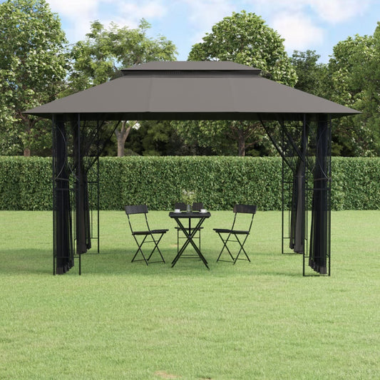 Gazebo with Sidewalls Anthracite 400x300x270 cm Steel